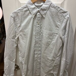 Buck Mason Green Striped Oxford Shirt